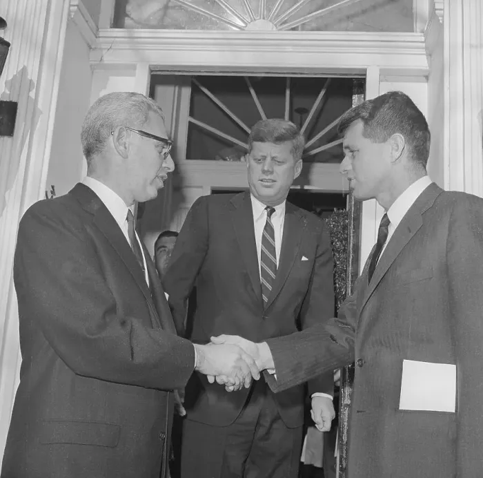 Framed Print : Robert Kennedy Being Congratulated Framed Print : Robert Kennedy Being Congratulated