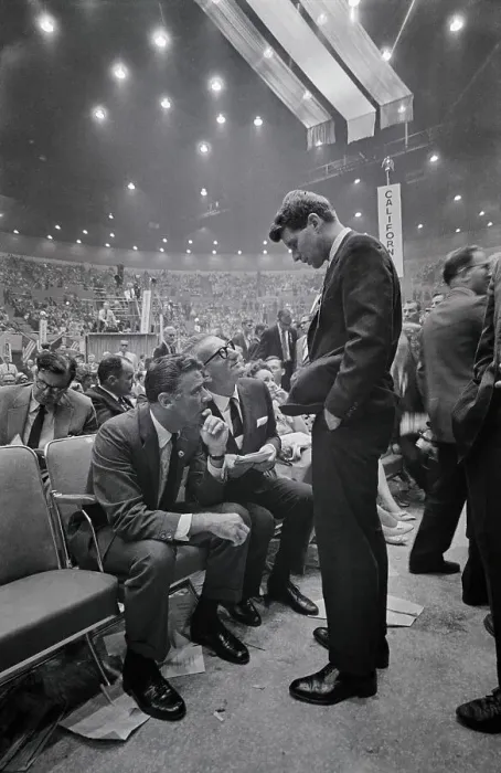 Framed Print : Robert Kennedy Conversing at California Presidential Convention Framed Print : Robert Kennedy Conversing at California Presidential Convention