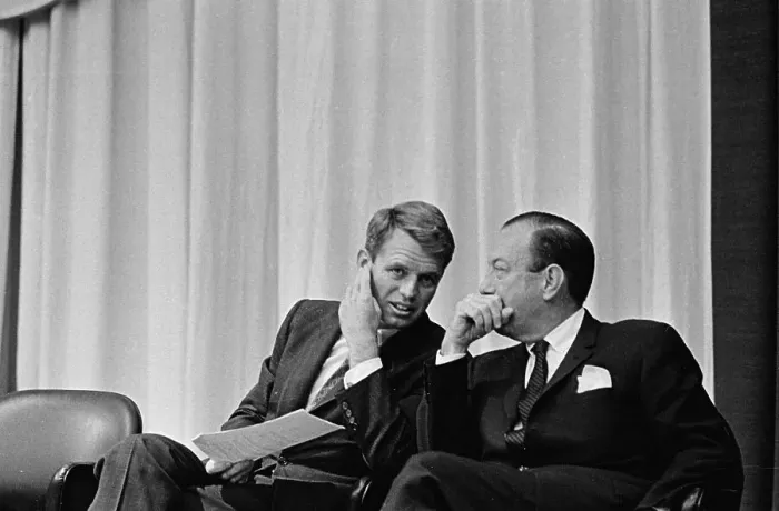 Framed Print : Robert Kennedy Conversing With Robert Wagner Framed Print : Robert Kennedy Conversing With Robert Wagner