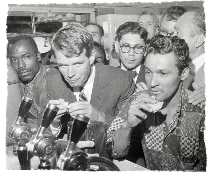 Framed Print : Robert Kennedy Eats in a Diner Framed Print : Robert Kennedy Eats in a Diner