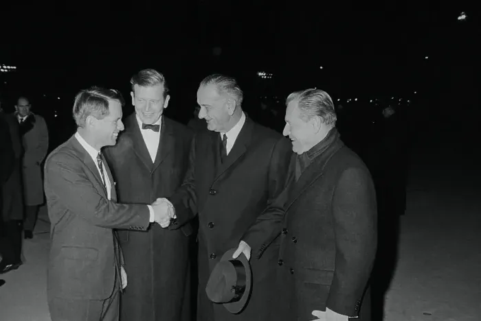 Framed Print : Robert Kennedy Greeting Lyndon B. Johnson Framed Print : Robert Kennedy Greeting Lyndon B. Johnson