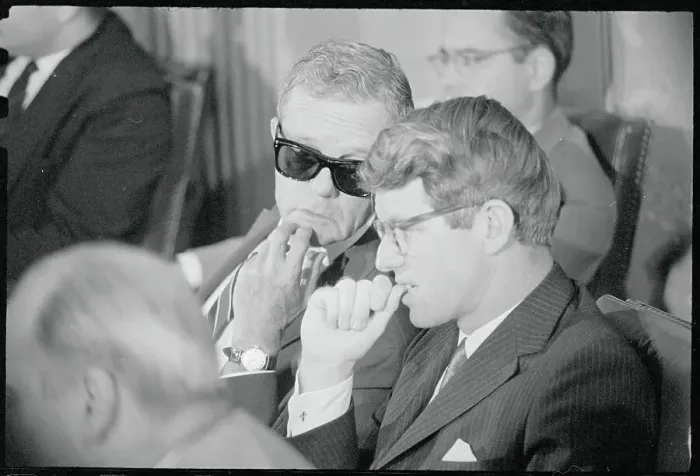 Framed Print : Robert Kennedy Listening to Joseph S. Clark