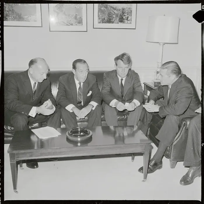 Framed Print : Robert Kennedy in a Meeting with Robert McNamara and Others Framed Print : Robert Kennedy in a Meeting with Robert McNamara and Others
