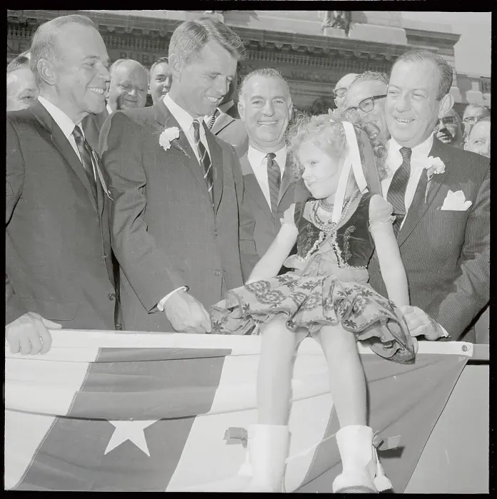 Framed Print : Robert Kennedy, Paul Screvane, and Robert F. Wagner with Young Girl at Parade Framed Print : Robert Kennedy, Paul Screvane, and Robert F. Wagner with Young Girl at Parade