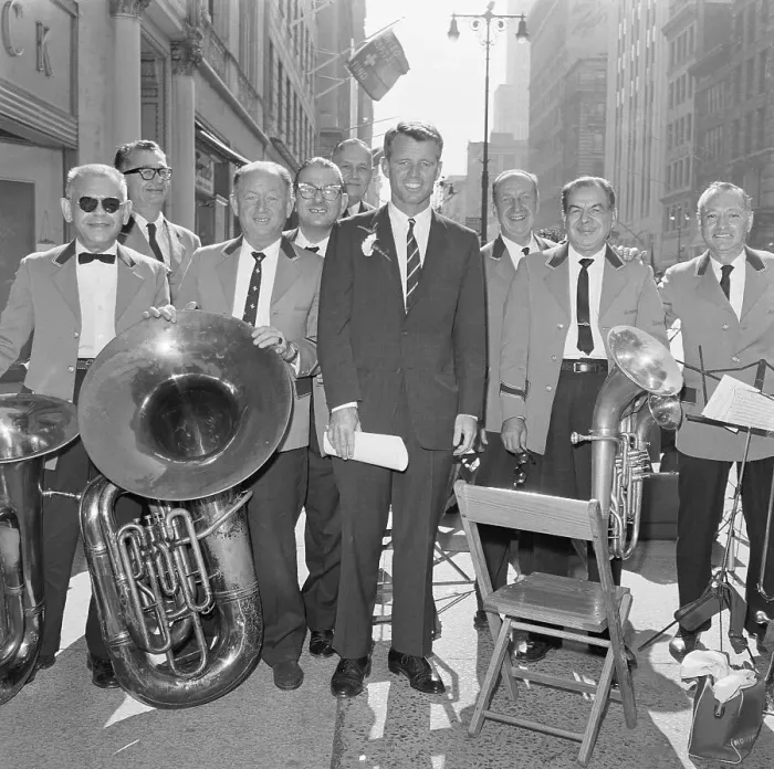 Framed Print : Robert Kennedy Posing With Musicians Framed Print : Robert Kennedy Posing With Musicians