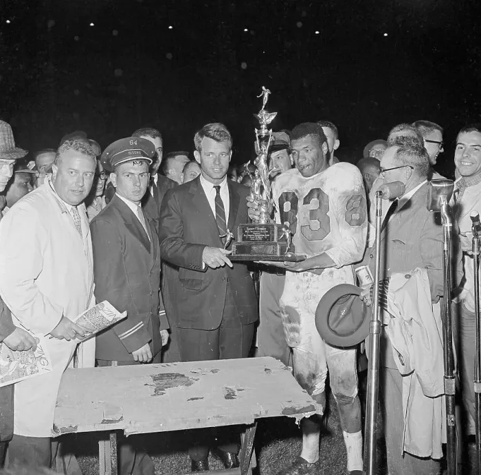 Framed Print : Robert Kennedy Presenting an Award to Marv Luster Framed Print : Robert Kennedy Presenting an Award to Marv Luster
