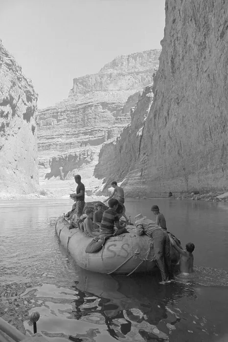 Framed Print : Robert Kennedy Riding in Raft