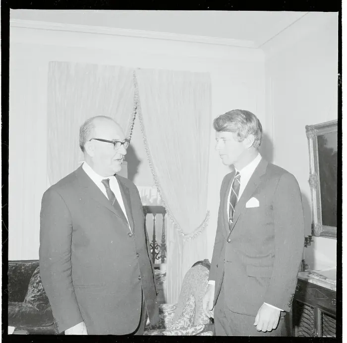 Framed Print : Robert Kennedy Speaking With Levi Eshkol Framed Print : Robert Kennedy Speaking With Levi Eshkol