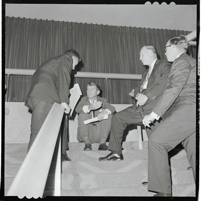 Framed Print : Robert Kennedy Talking With Jim O'Donnell