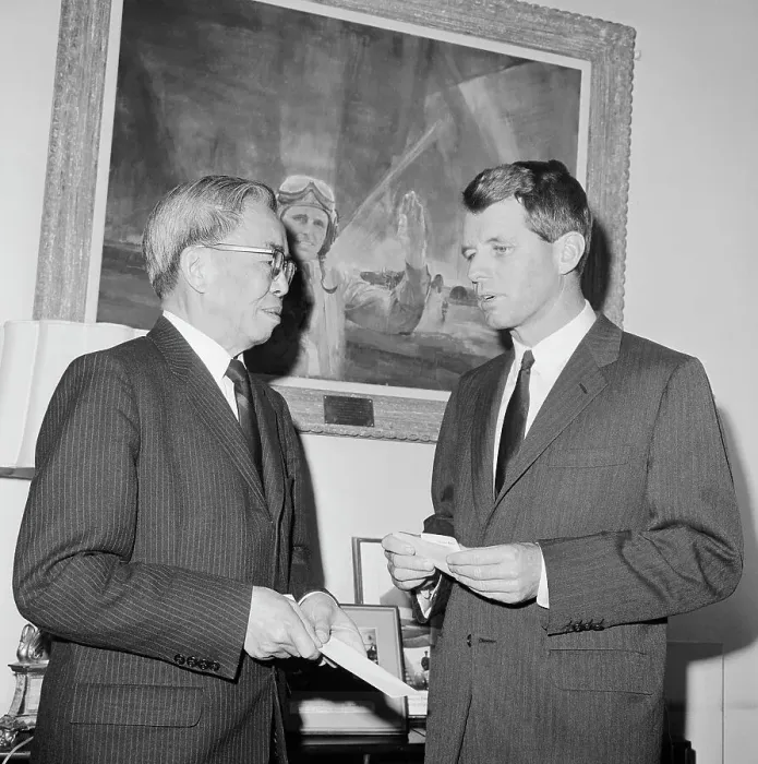 Framed Print : Robert Kennedy and Tingfu Tsiang Framed Print : Robert Kennedy and Tingfu Tsiang