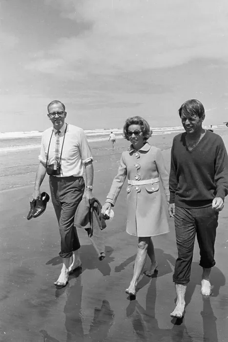 Framed Print : Robert Kennedy Walking on the Beach With His Wife Framed Print : Robert Kennedy Walking on the Beach With His Wife