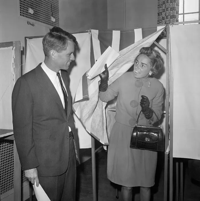 Framed Print : Robert Kennedy Watches Wife Ethel in Booth Framed Print : Robert Kennedy Watches Wife Ethel in Booth