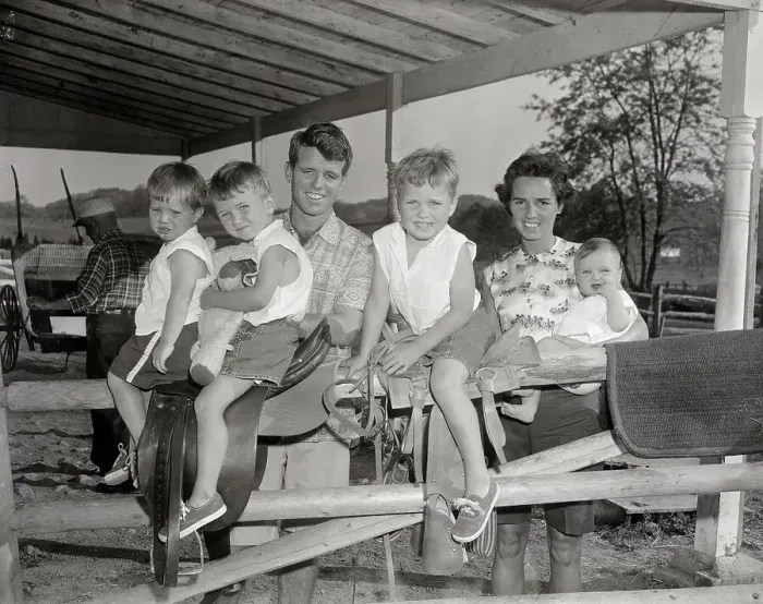 Framed Print : Robert Kennedy and His Wife with Four of Their Children Framed Print : Robert Kennedy and His Wife with Four of Their Children