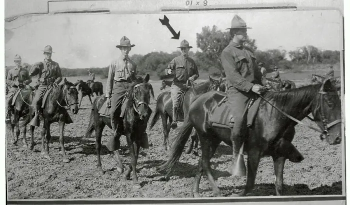 Framed Print : Robert McCormick on Horse with Others