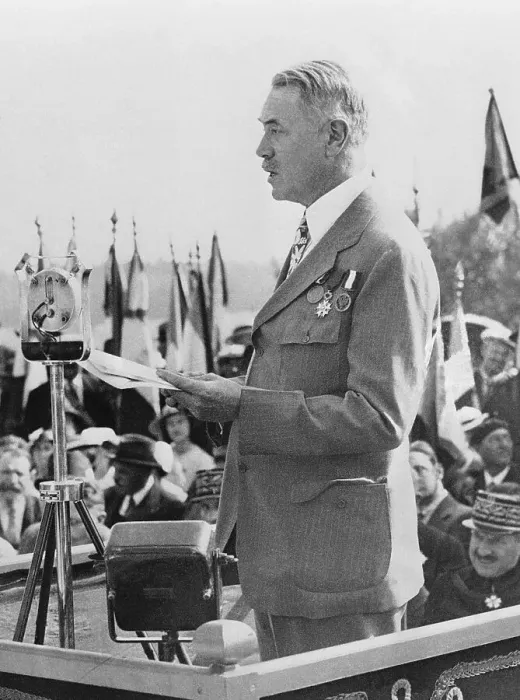 Framed Print : Robert McCormick Speaking at War Memorial