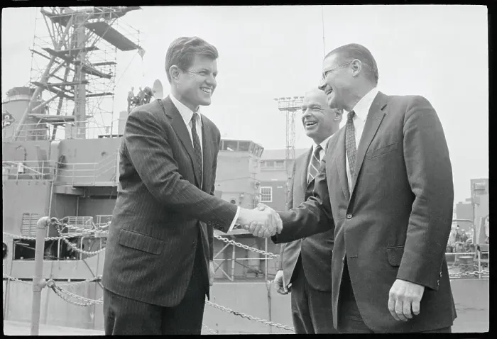 Framed Print : Robert McNamara and Edward Kennedy Shaking Hands Framed Print : Robert McNamara and Edward Kennedy Shaking Hands