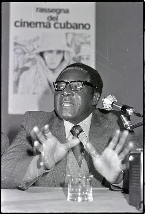 Framed Print : Robert Mugabe Talks at Press Conference Framed Print : Robert Mugabe Talks at Press Conference