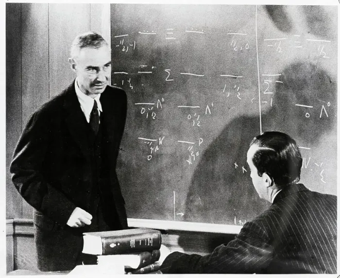 : Robert Oppenheimer At Blackboard : Robert Oppenheimer At Blackboard