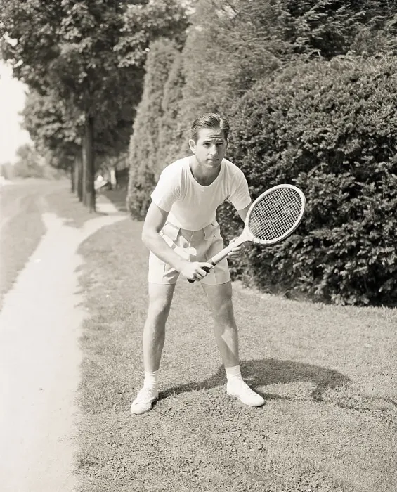 Framed Print : Robert Riggs Poses W / Tennis Racquet Framed Print : Robert Riggs Poses W / Tennis Racquet