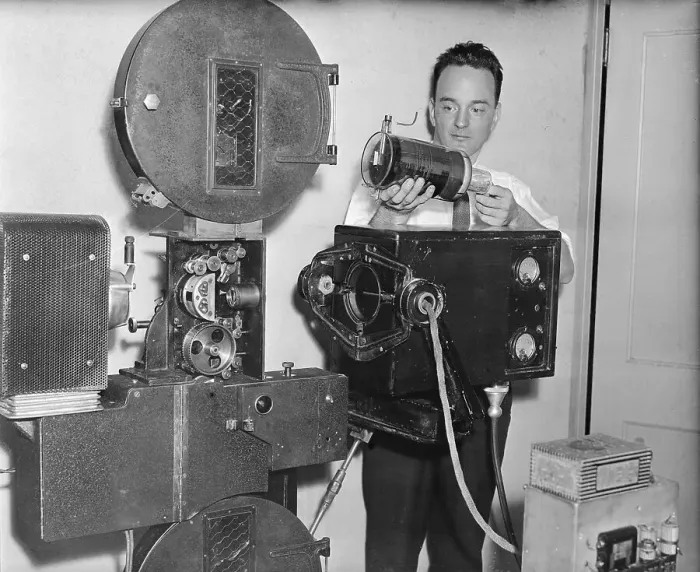 Framed Print : Robert A Rutherford Testing Television Framed Print : Robert A Rutherford Testing Television