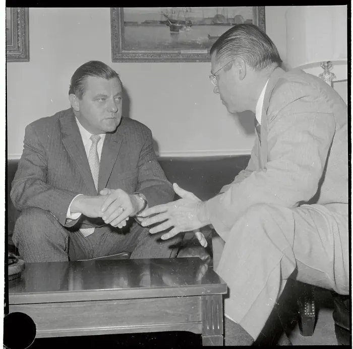 Framed Print : Robert S. McNamara with Franz Josef Strauss Framed Print : Robert S. McNamara with Franz Josef Strauss