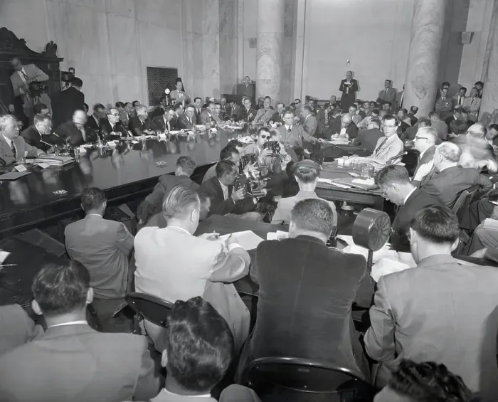 Framed Print : Robert Stevens Testifying at Hearing Framed Print : Robert Stevens Testifying at Hearing