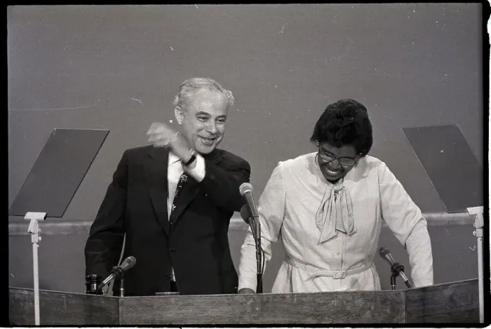 Framed Print : Robert Strauss, Barbara Jordan On Stage Framed Print : Robert Strauss, Barbara Jordan On Stage