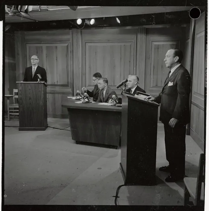 Framed Print : Robert Wagner Debating with Louis Lefkowitz Framed Print : Robert Wagner Debating with Louis Lefkowitz