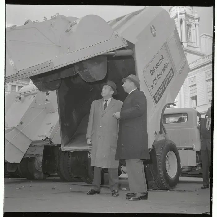 Framed Print : Robert Wagner and Frank Lucia Inspecting a Truck Framed Print : Robert Wagner and Frank Lucia Inspecting a Truck