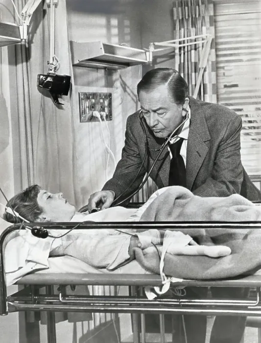 Framed Print : Robert Young Treats Patient as Marcus Welby Framed Print : Robert Young Treats Patient as Marcus Welby