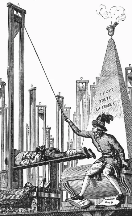 Framed Print : Robespierre Guillotining The Executioner Engraving Framed Print : Robespierre Guillotining The Executioner Engraving