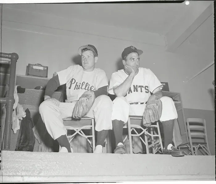 Framed Print : Robin Roberts and Sal Maglie Waiting in Clubhouse Framed Print : Robin Roberts and Sal Maglie Waiting in Clubhouse