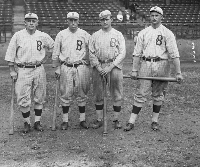 Framed Print : Robins Outfielders Standing Together on Baseball Field