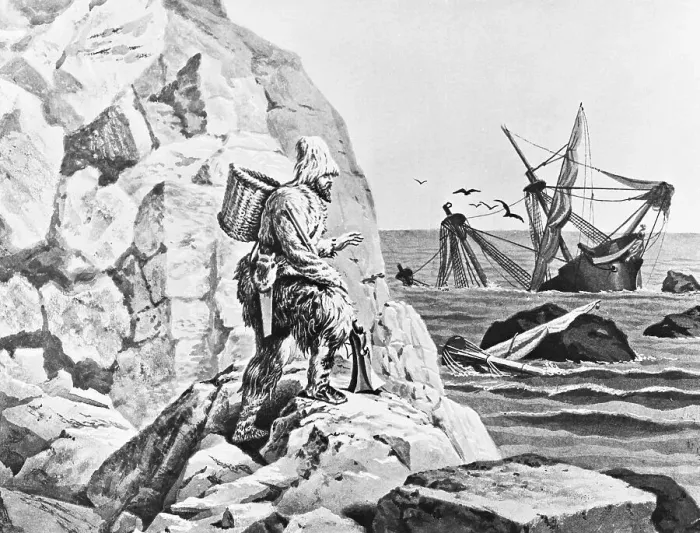 Framed Print : Robinson Crusoe Viewing His Wreck Print Framed Print : Robinson Crusoe Viewing His Wreck Print
