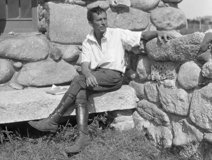 Framed Print : Robinson Jeffers Seated W / Legs Crossed