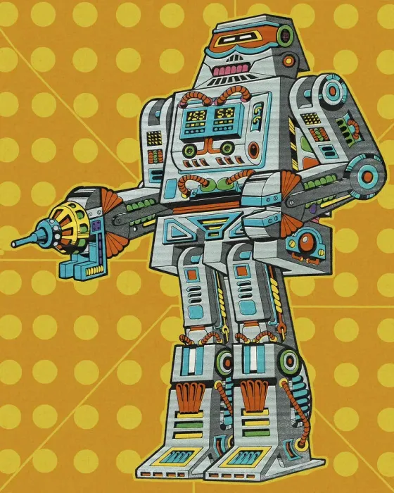 Framed Print : Robot With Ray Gun Framed Print : Robot With Ray Gun