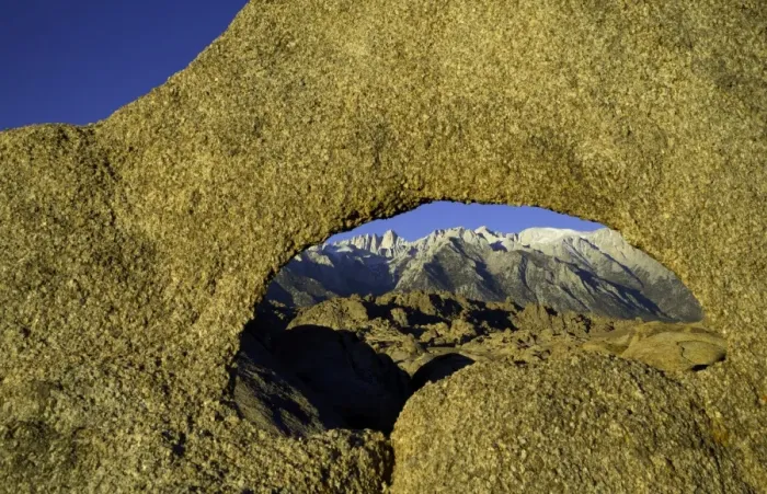 Framed Print : Rock arch in Alabama Hills, California