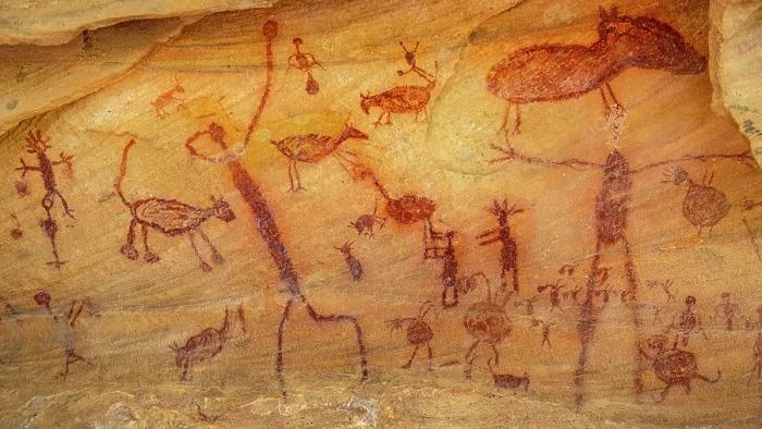 Framed Print : Rock art painting at Pedra Furada Framed Print : Rock art painting at Pedra Furada
