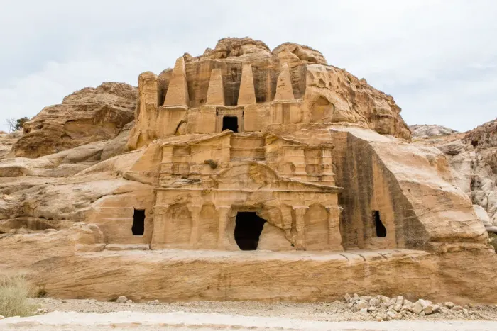 Framed Print : Rock-Cut Structures in Petra Jordan
