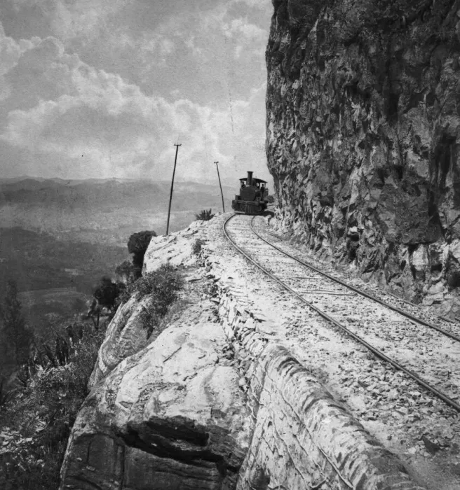 Framed Print : Rock Face Railway Framed Print : Rock Face Railway