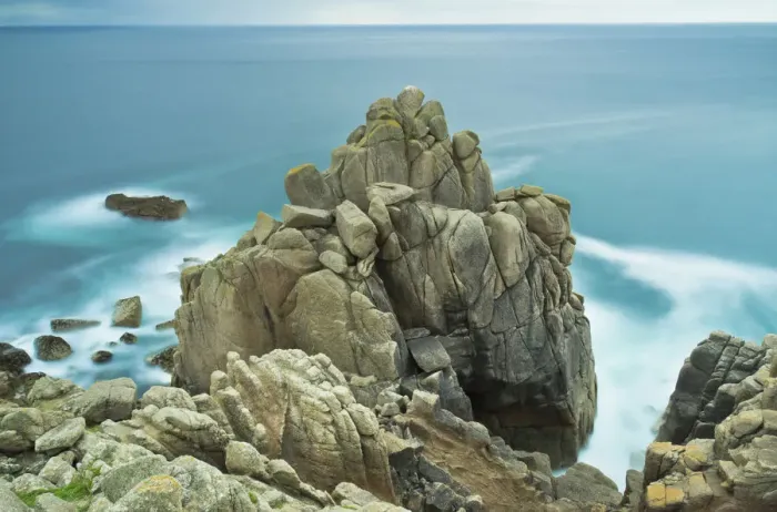 Framed Print : Rock formation in Porthgwarra, Cornwall, England, United Kingdom, Europe