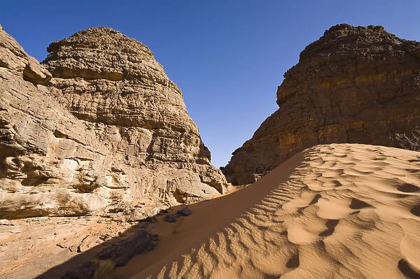 Rock formations in the Libyan Desert, Akakus Mountains, Libya, North Africa, Africa