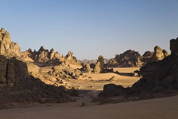 Rock formations in the Libyan Desert, Akakus Mountains, Libyan Desert, Libya, Africa