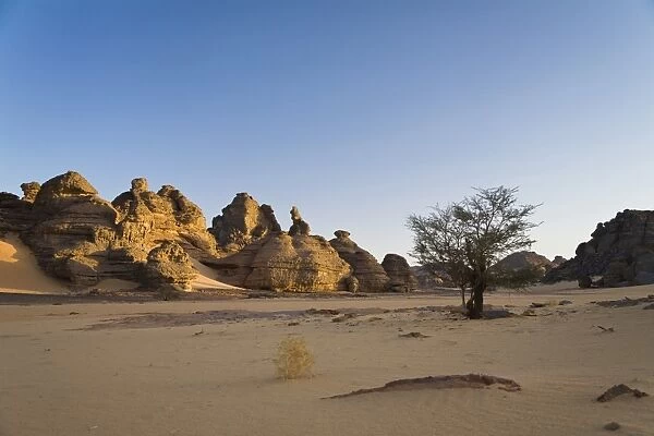 Rock formations in the Libyan Desert, Akakus Mountains, Libyan Desert, Libya, Africa
