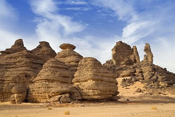 Rock formations in the Libyan Desert, Wadi Awis, Akakus Mountains, Libyan Desert, Libya, Africa
