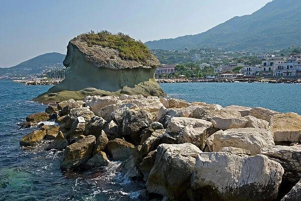 Rock Fungo, landmark, Lacco Ameno, Ischia, Gulf of Naples, Italy