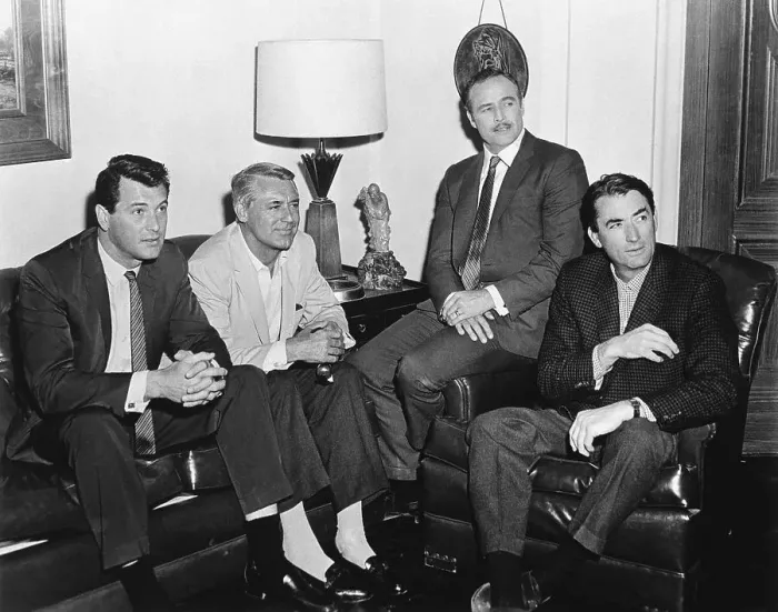 Framed Print : Rock Hudson, Cary Grant, Marlon Brando and Gregory Peck Framed Print : Rock Hudson, Cary Grant, Marlon Brando and Gregory Peck