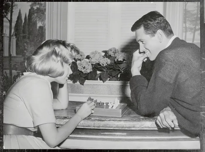 Framed Print : Rock Hudson and Sandra Dee Playing Chess Framed Print : Rock Hudson and Sandra Dee Playing Chess