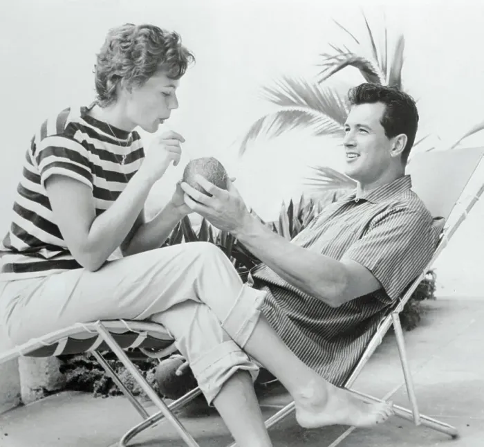 Framed Print : Rock Hudson and Wife During Honeymoon Framed Print : Rock Hudson and Wife During Honeymoon