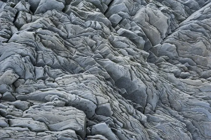 Framed Print : Rock layers, Halsanefshellir basalt cave, Reynisfjara beach at Vik i Myrdal, South Coast, Iceland, Europe